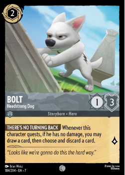 Bolt - Headstrong Dog single card from Disney Lorcana