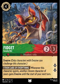 Fidget - Sneaky Bat single card from Disney Lorcana