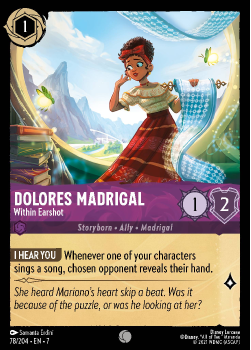 Dolores Madrigal - Within Earshot single card from Disney Lorcana