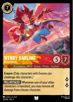 Wendy Darling - Pirate Queen single card from Disney Lorcana