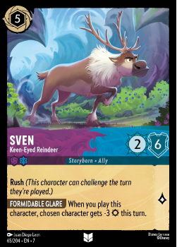 Sven - Keen-Eyed Reindeer single card from Disney Lorcana