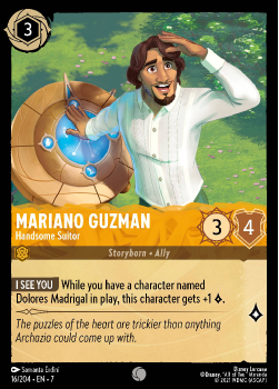 Mariano Guzman - Handsome Suitor single card from Disney Lorcana