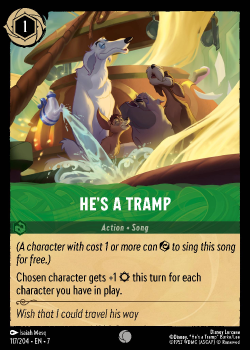 Hes a Tramp single card from Disney Lorcana