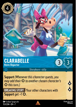 Clarabelle - News Reporter (FOIL) single card from Disney Lorcana