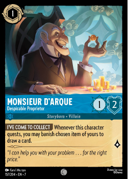 Monsieur DArque - Despicable Proprietor single card from Disney Lorcana