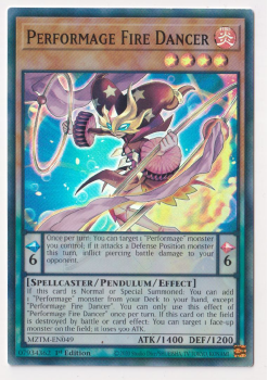 Performage Fire Dancer (Super Rare) single card from Yu-Gi-Oh!