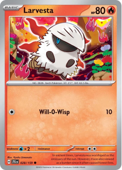 Larvesta single card from Pokemon