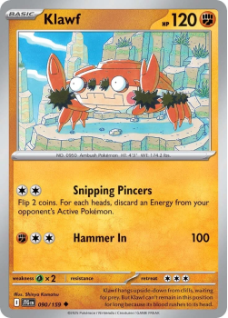 Klawf single card from Pokemon 