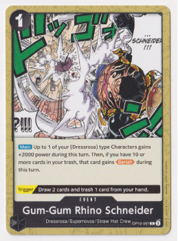 GumGum Rhino Schneider single card from One Piece