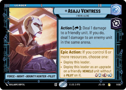 Asajj Ventress - I Work Alone single card from Star Wars Unlimited