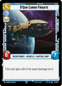 D'Qar Cargo Frigate single card from Star Wars Unlimited