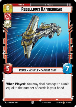 Rebellious Hammerhead single card from Star Wars Unlimited