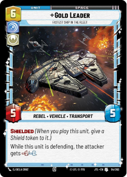 Gold Leader - Fastest Ship in the Fleet single card from Star Wars Unlimited