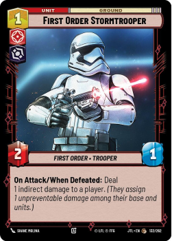 First Order Stormtrooper single card from Star Wars Unlimited