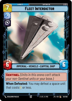 Fleet Interdictor single card from Star Wars Unlimited