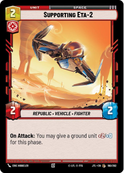 Supporting Eta-2 single card from Star Wars Unlimited
