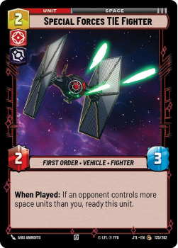 Special Forces TIE Fighter single card from Star Wars Unlimited