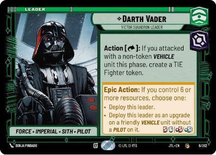 Darth Vader - Victor Squadron Leader single card from Star Wars Unlimited