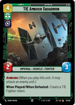 TIE Ambush Squadron single card from Star Wars Unlimited