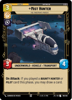 Mist Hunter - The Findsman's Pursuit single card from Star Wars Unlimited
