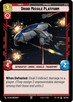 Droid Missile Platform single card from Star Wars Unlimited