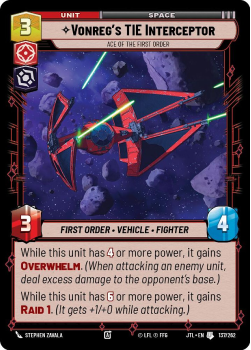 Vonreg's TIE Interceptor - Ace of the First Order single card from Star Wars Unlimited
