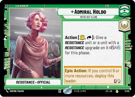 Admiral Holdo - We're Not Alone single card from Star Wars Unlimited