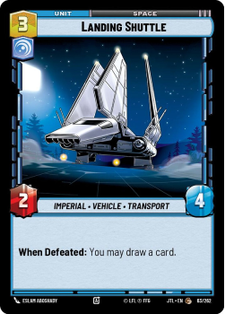Landing Shuttle single card from Star Wars Unlimited