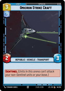Omicron Strike Craft single card from Star Wars Unlimited