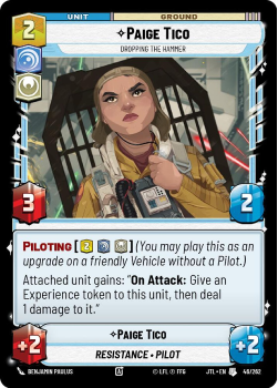 Paige Tico - Dropping the Hammer single card from Star Wars Unlimited