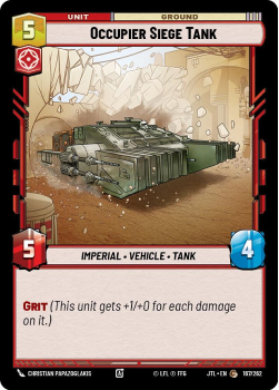 Occupier Siege Tank single card from Star Wars Unlimited