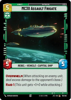 MC30 Assault Frigate single card from Star Wars Unlimited