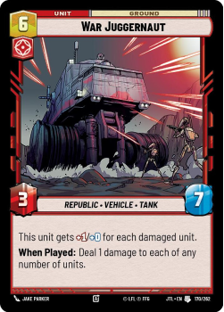 War Juggernaut single card from Star Wars Unlimited