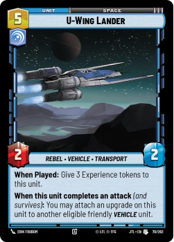 U-Wing Lander single card from Star Wars Unlimited