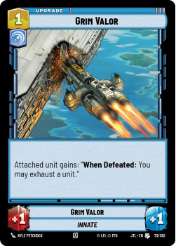 Grim Valor single card from Star Wars Unlimited