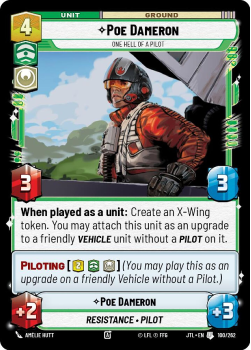 Poe Dameron - One Hell of a Pilot single card from Star Wars Unlimited