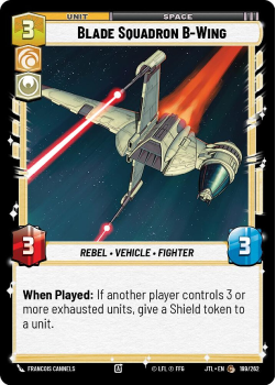 Blade Squadron B-Wing single card from Star Wars Unlimited