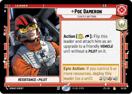 Poe Dameron - I Can Fly Anything single card from Star Wars Unlimited