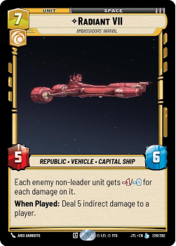 Radiant VII - Ambassadors' Arrival single card from Star Wars Unlimited
