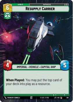 Resupply Carrier (HYPERSPACE) single card from Star Wars Unlimited