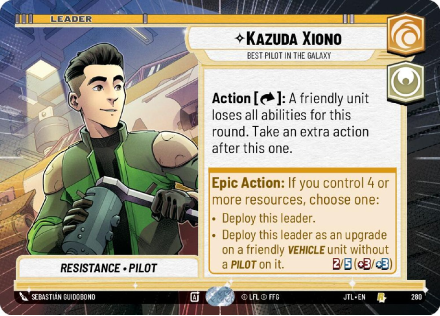 Kazuda Xiono - Best Pilot in the Galaxy (HYPERSPACE) single card from Star Wars Unlimited