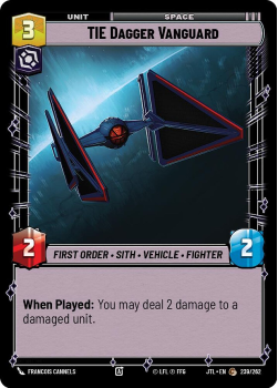 TIE Dagger Vanguard single card from Star Wars Unlimited
