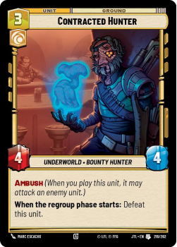 Contracted Hunter single card from Star Wars Unlimited