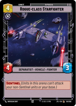 Rogue-class Starfighter single card from Star Wars Unlimited