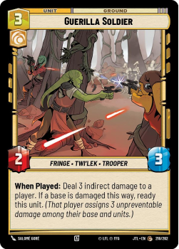 Guerilla Soldier single card from Star Wars Unlimited