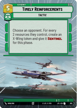 Timely Reinforcements (HYPERSPACE) single card from Star Wars Unlimited