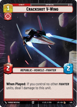 Crackshot V-Wing (HYPERSPACE) single card from Star Wars Unlimited