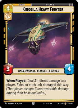 Kimoglia Heavy Fighter single card from Star Wars Unlimited
