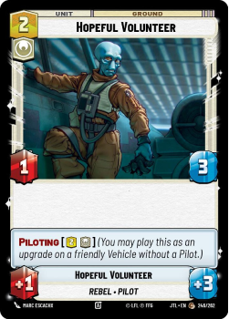 Hopeful Volunteer single card from Star Wars Unlimited