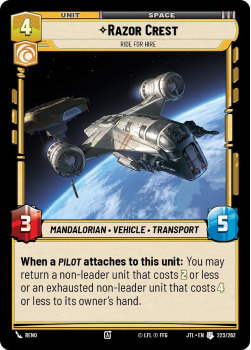 Razor Crest - Ride For Hire single card from Star Wars Unlimited